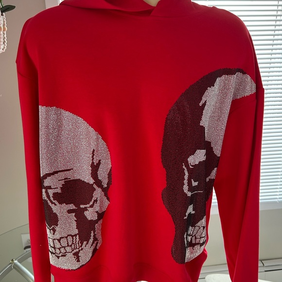 Men's Red Skull Graphic Hoodie - Picture 1 of 7